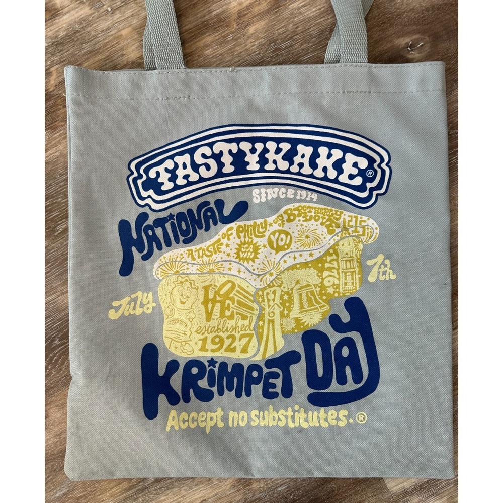Tastykake Krimpet Day Tote Bag July 7th 1927 Canvas Light Blue/Gray View 2
